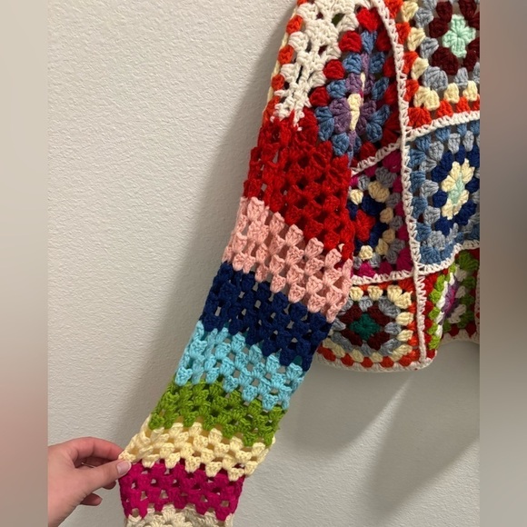 NWT Elan COLETTE RAINBOW MULTI CROCHET CARDIGAN size M - Picture 8 of 8